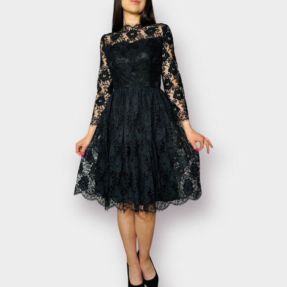 Vintage Dresses & Skirts - 1950s‎ Style Black Lace Dress